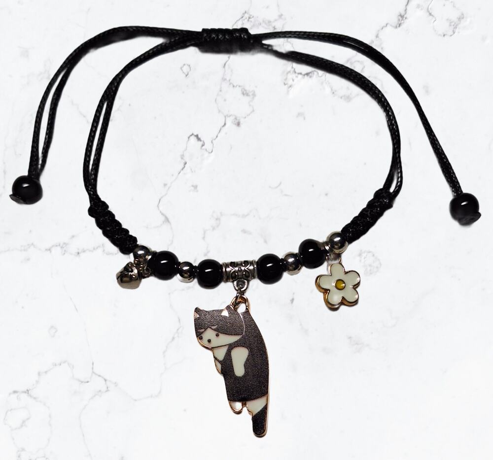 Dangling Black Cat Bracelet